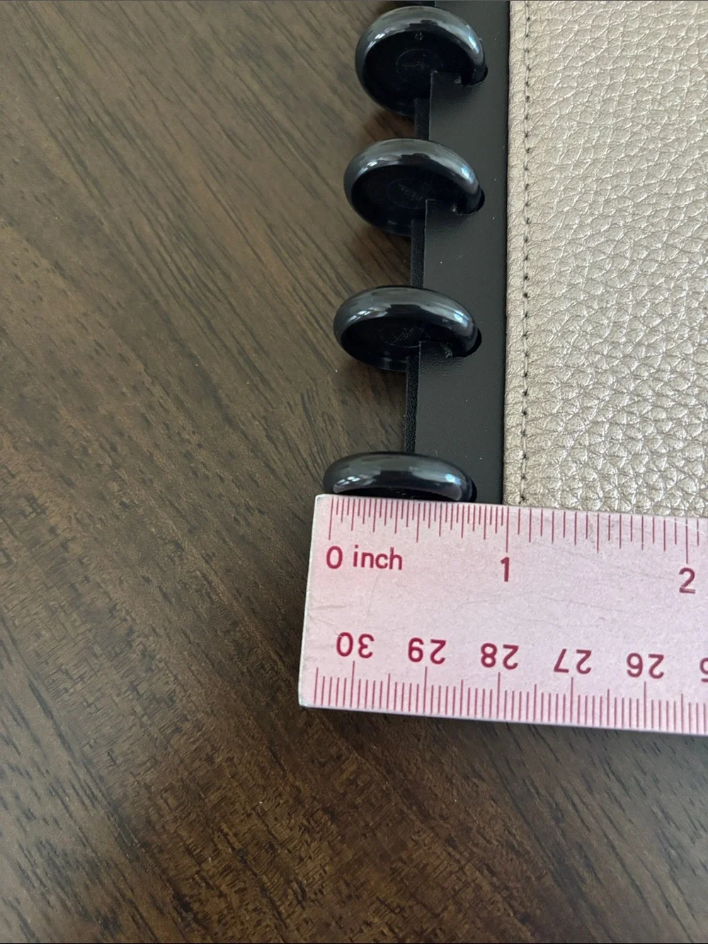 TUL Half Letter / Junior Size Disc Planner Cover Pebbled Light Rose Gold Leather